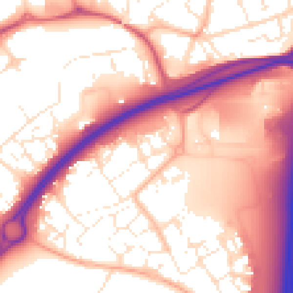 Daytime road noise heatmap for BS24 7GP