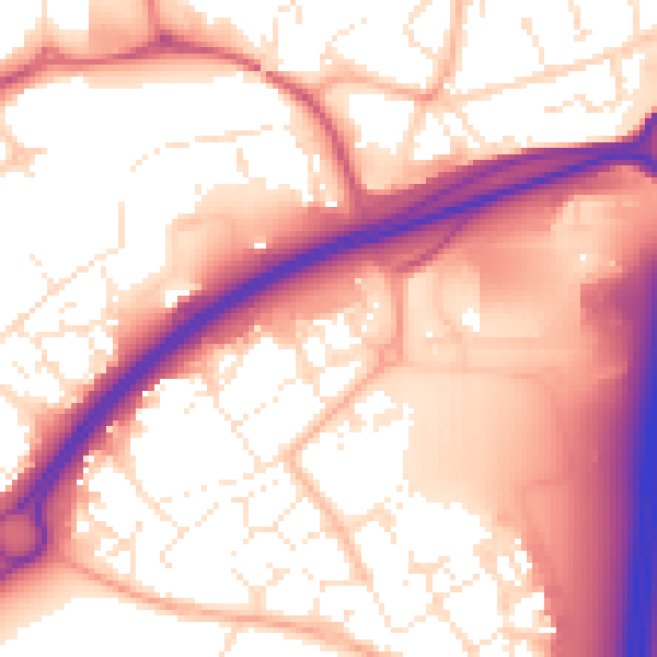 Daytime road noise heatmap for BS24 7GQ