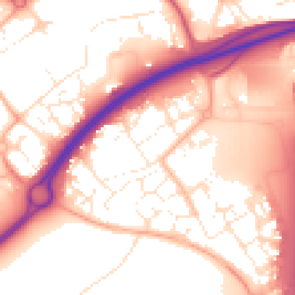 Daytime road noise heatmap for BS24 7GT