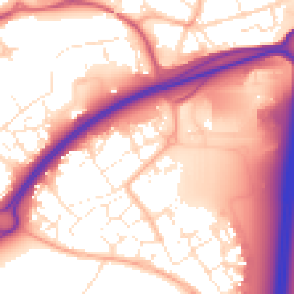 Daytime road noise heatmap for BS24 7GU