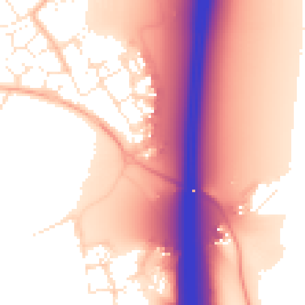 Daytime road noise heatmap for BS24 7LJ