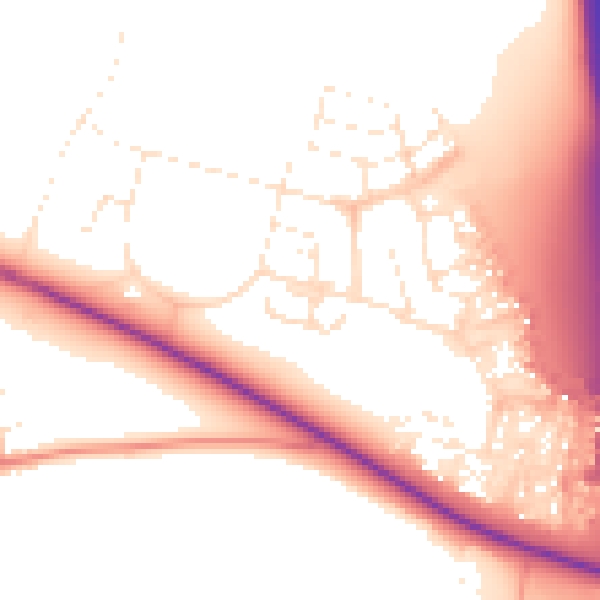 Daytime road noise heatmap for BS24 7NG