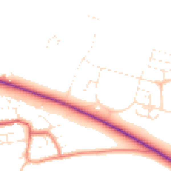 Daytime road noise heatmap for BS24 7NL