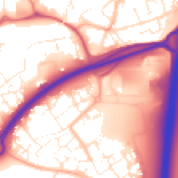 Daytime road noise heatmap for BS24 7NQ