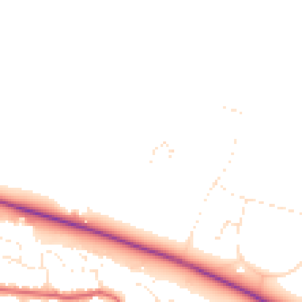 Daytime road noise heatmap for BS24 7NU