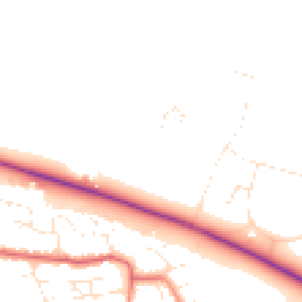 Daytime road noise heatmap for BS24 7NY