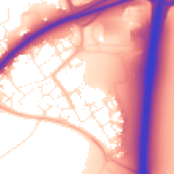 Daytime road noise heatmap for BS24 7PE