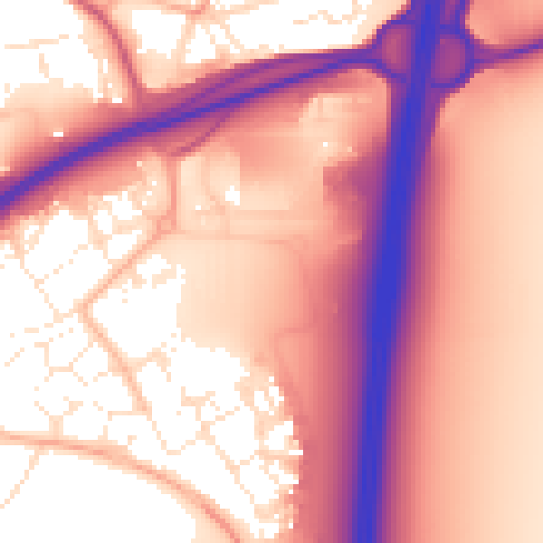 Daytime road noise heatmap for BS24 7PL