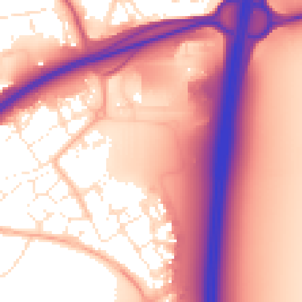 Daytime road noise heatmap for BS24 7PQ