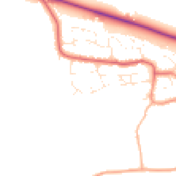 Daytime road noise heatmap for BS24 8AF