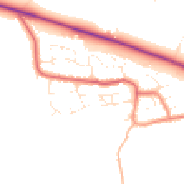 Daytime road noise heatmap for BS24 8AH