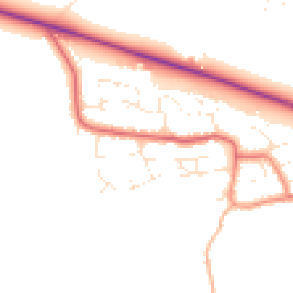 Daytime road noise heatmap for BS24 8AQ