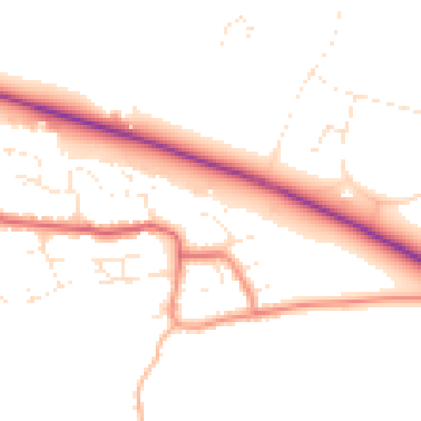 Daytime road noise heatmap for BS24 8BD