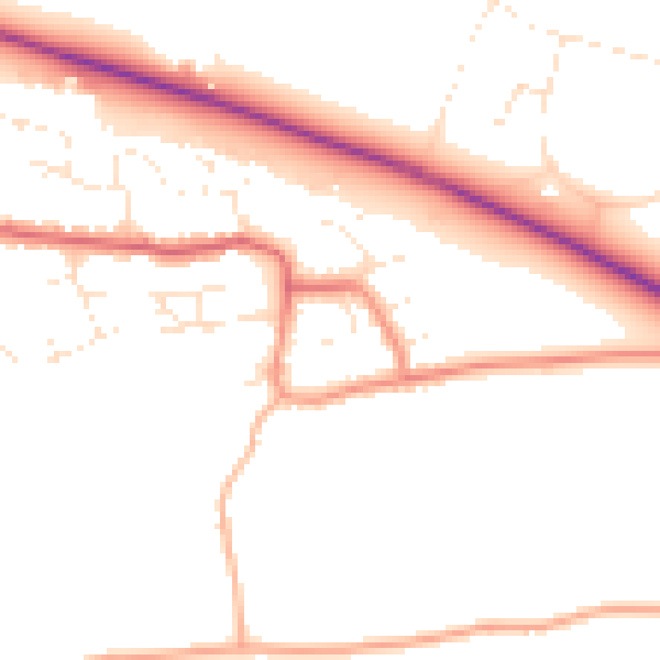 Daytime road noise heatmap for BS24 8BE
