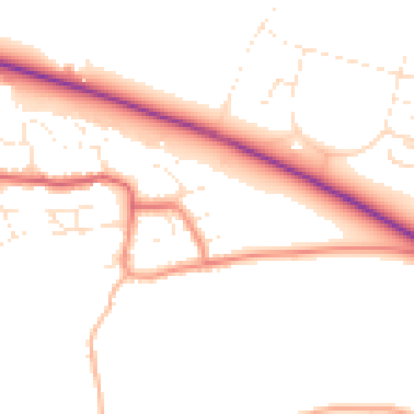 Daytime road noise heatmap for BS24 8BH