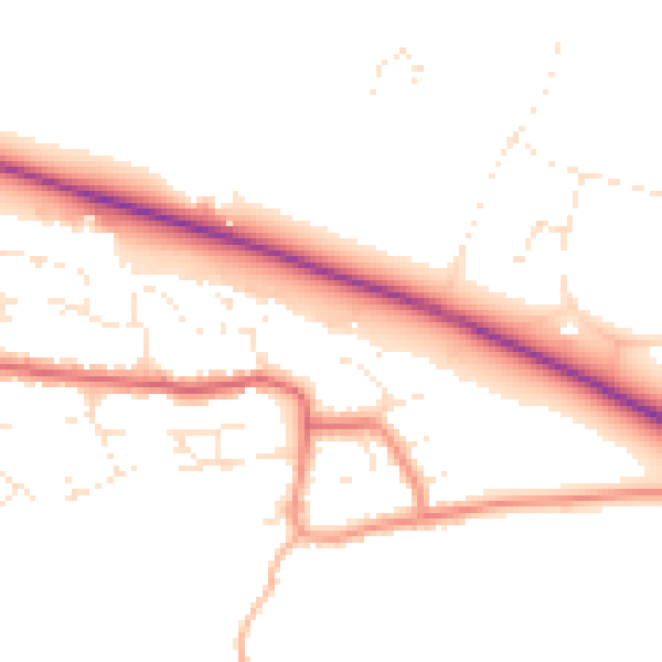 Daytime road noise heatmap for BS24 8BJ