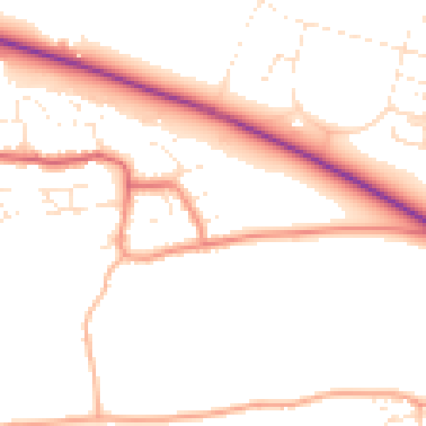 Daytime road noise heatmap for BS24 8BP