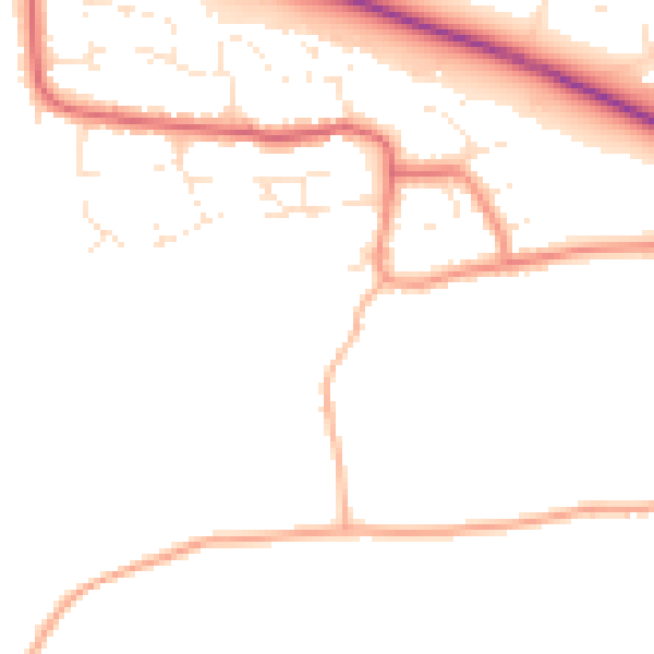 Daytime road noise heatmap for BS24 8BZ