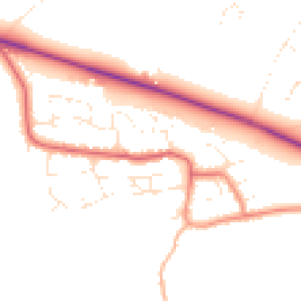 Daytime road noise heatmap for BS24 8DN
