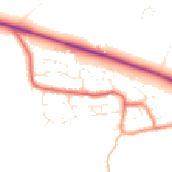 Daytime road noise heatmap for BS24 8DR