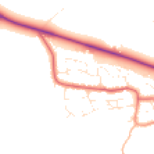 Daytime road noise heatmap for BS24 8DX