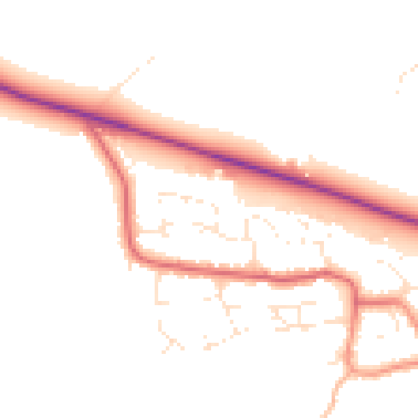Daytime road noise heatmap for BS24 8ED