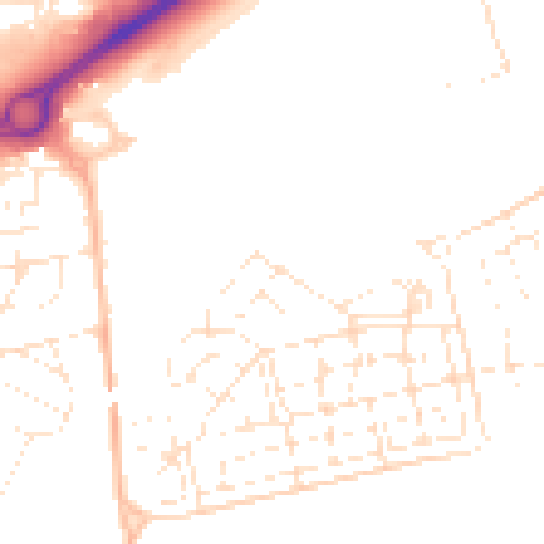 Daytime road noise heatmap for BS24 8EG