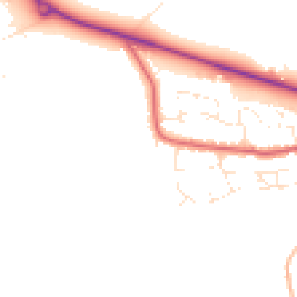 Daytime road noise heatmap for BS24 8EN