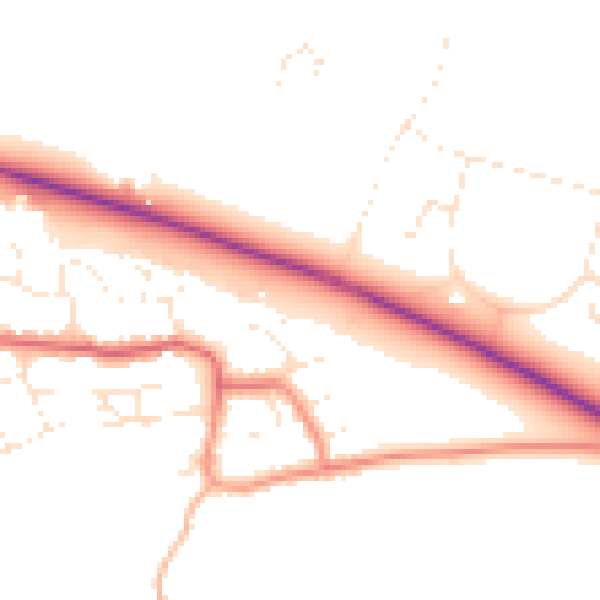 Daytime road noise heatmap for BS24 8GF