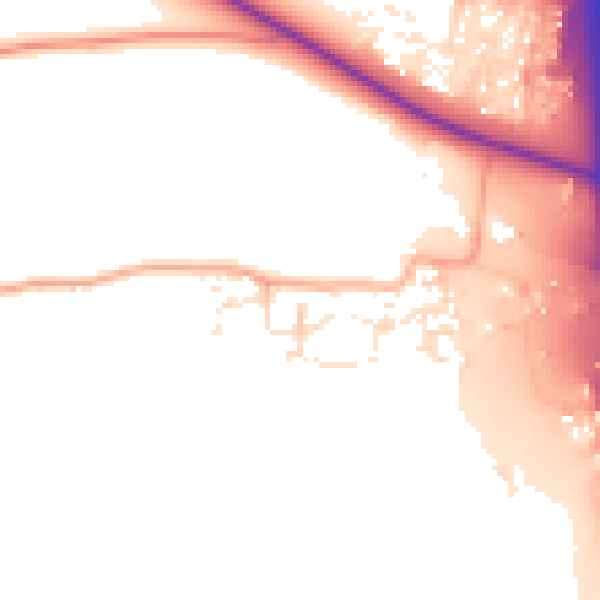 Daytime road noise heatmap for BS24 8PN