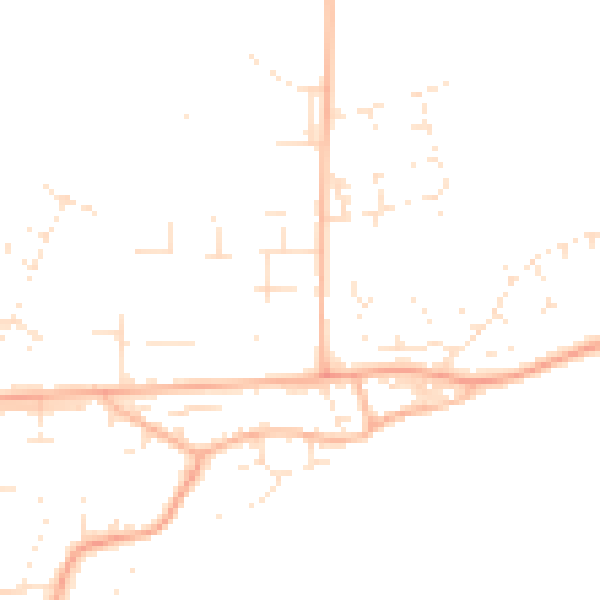 Daytime road noise heatmap for BS24 9DD