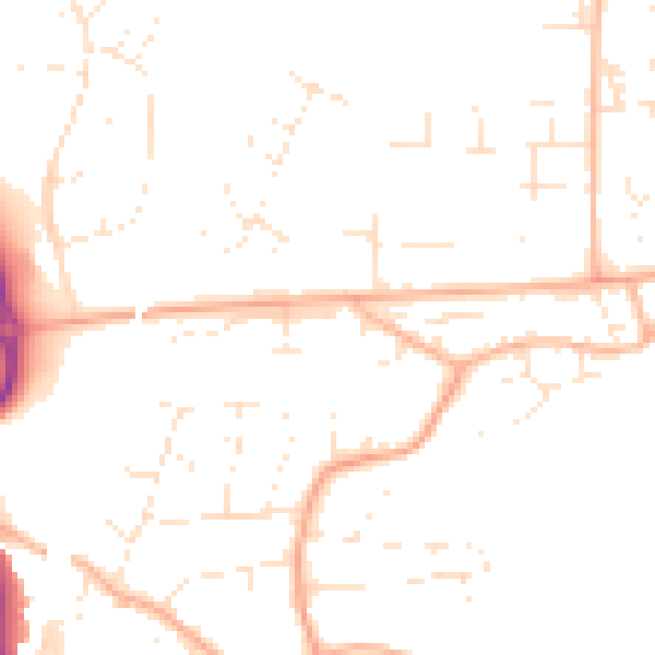 Daytime road noise heatmap for BS24 9EU