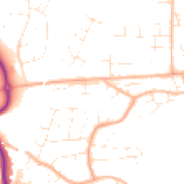 Daytime road noise heatmap for BS24 9EY