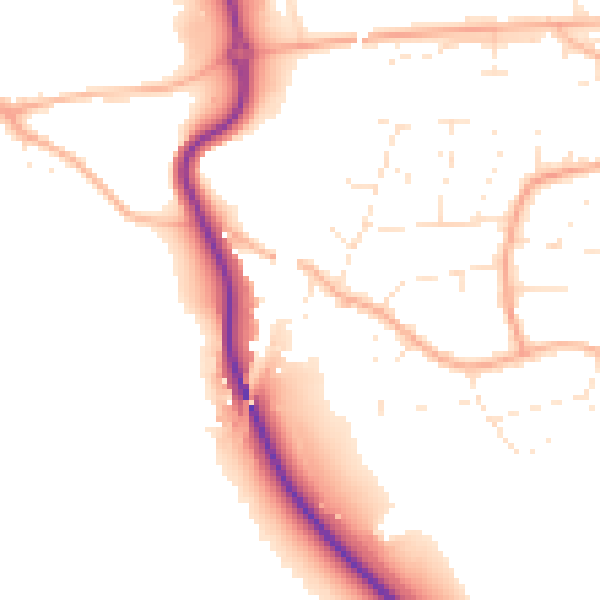Daytime road noise heatmap for BS24 9JB