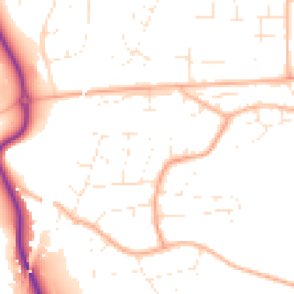 Daytime road noise heatmap for BS24 9LL