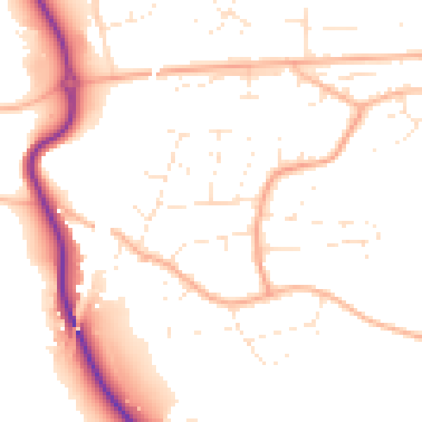 Daytime road noise heatmap for BS24 9LN