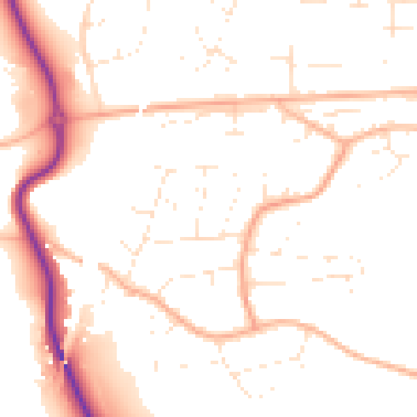 Daytime road noise heatmap for BS24 9LP