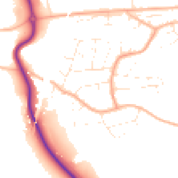 Daytime road noise heatmap for BS24 9LX