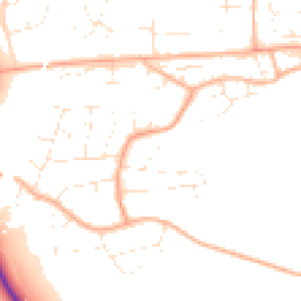Daytime road noise heatmap for BS24 9NF