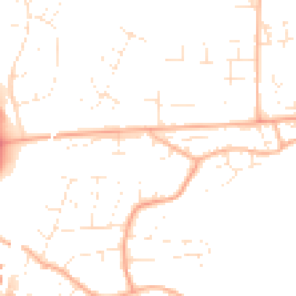 Daytime road noise heatmap for BS24 9NY