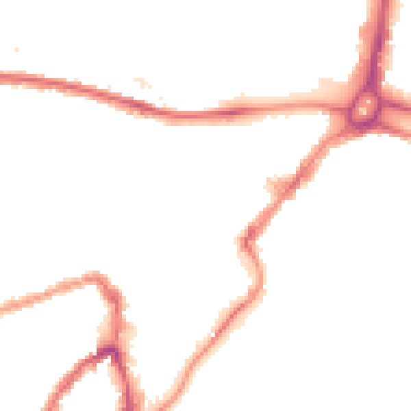 Night-time road noise heatmap for BS3 1AJ