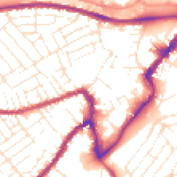Daytime road noise heatmap for BS3 1BG