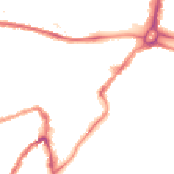 Night-time road noise heatmap for BS3 1FX