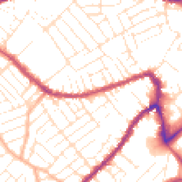 Daytime road noise heatmap for BS3 1HF