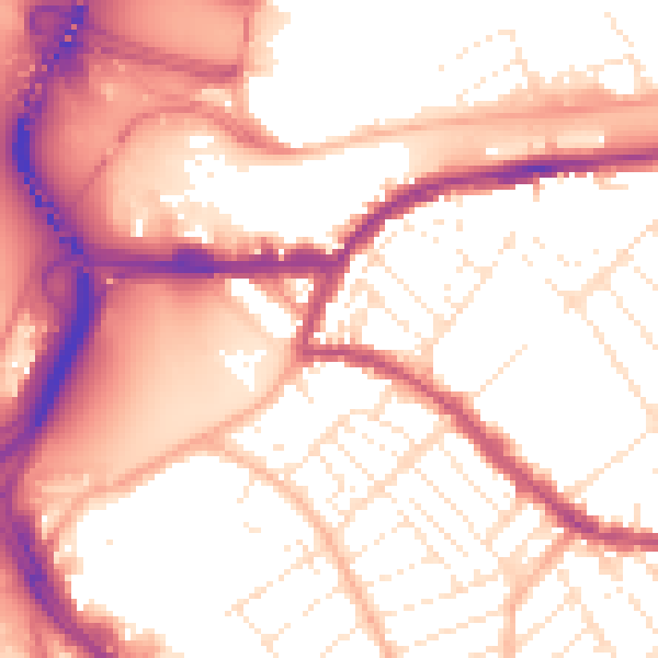 Daytime road noise heatmap for BS3 1JX