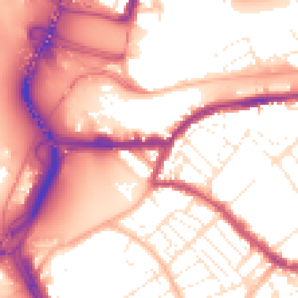Daytime road noise heatmap for BS3 1RY