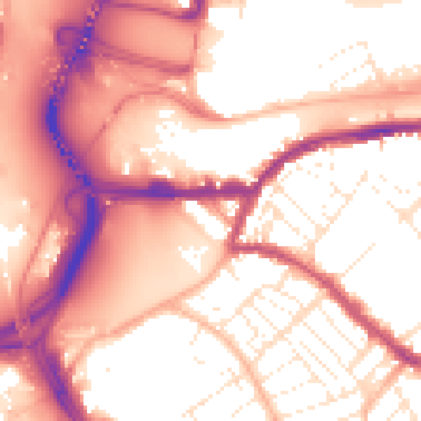 Daytime road noise heatmap for BS3 1RZ