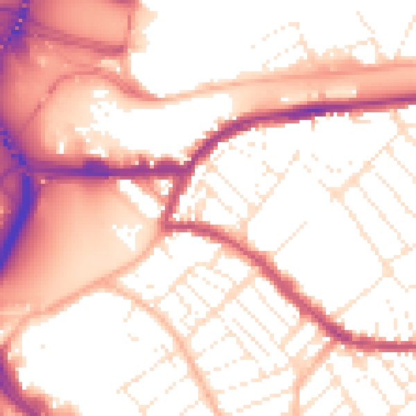 Daytime road noise heatmap for BS3 1TA