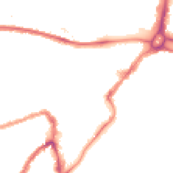 Night-time road noise heatmap for BS3 1XH