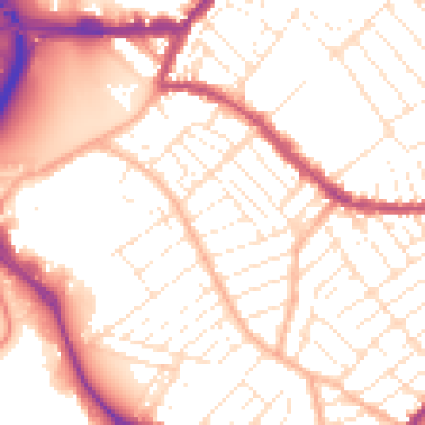 Daytime road noise heatmap for BS3 2AT